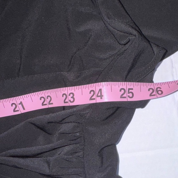 Perceptions Woman Black Draped Top with Side Tie – Size 24W – Stretch Blouse - Picture 8 of 11